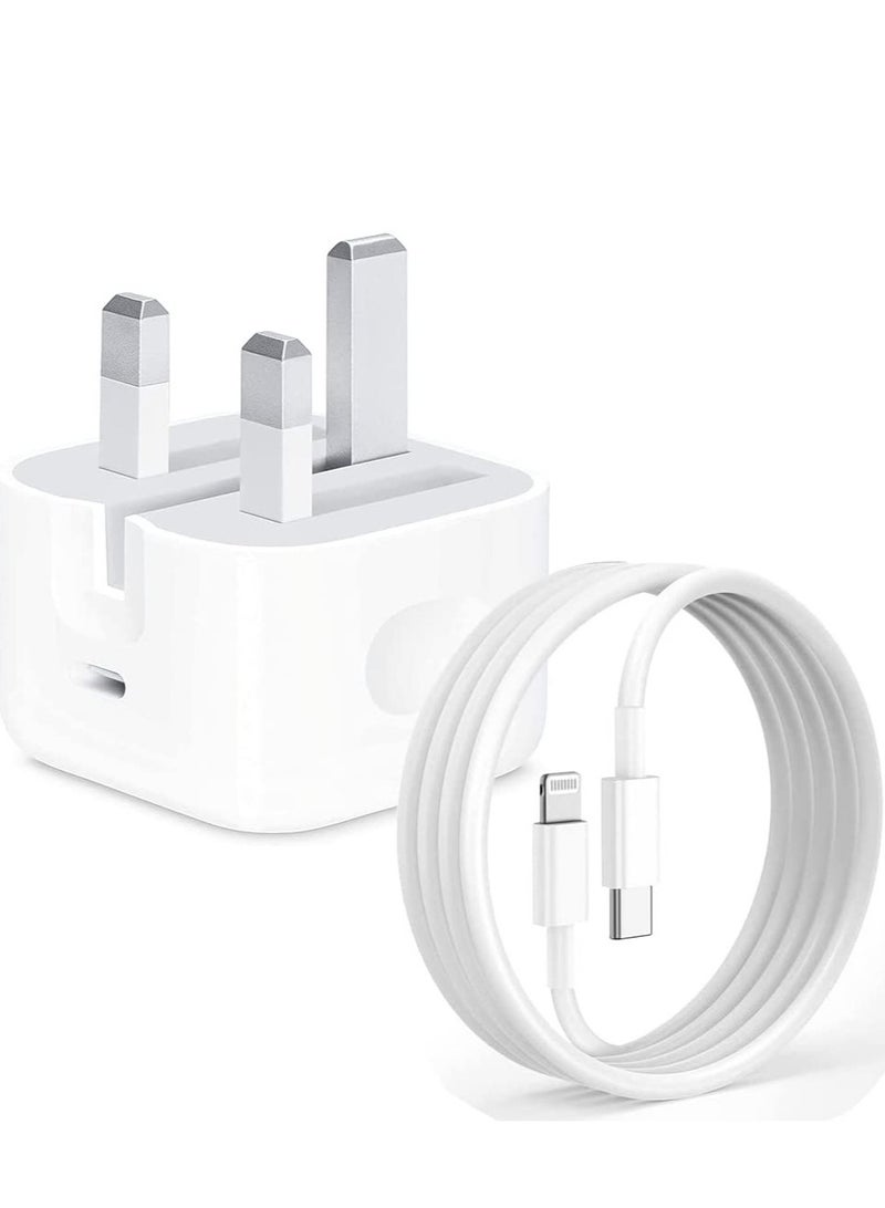 ELTRAZONE NEW iPhone Charger 20W USB C Fast Charger Plug and iPhone Charging Cable 2M USB C to Lightning Cable with PD Type C Power Adapter for iPhone 13 12 Pro Max/Mini/11/XS/XR/X/8 Plus/iPad - Image 1