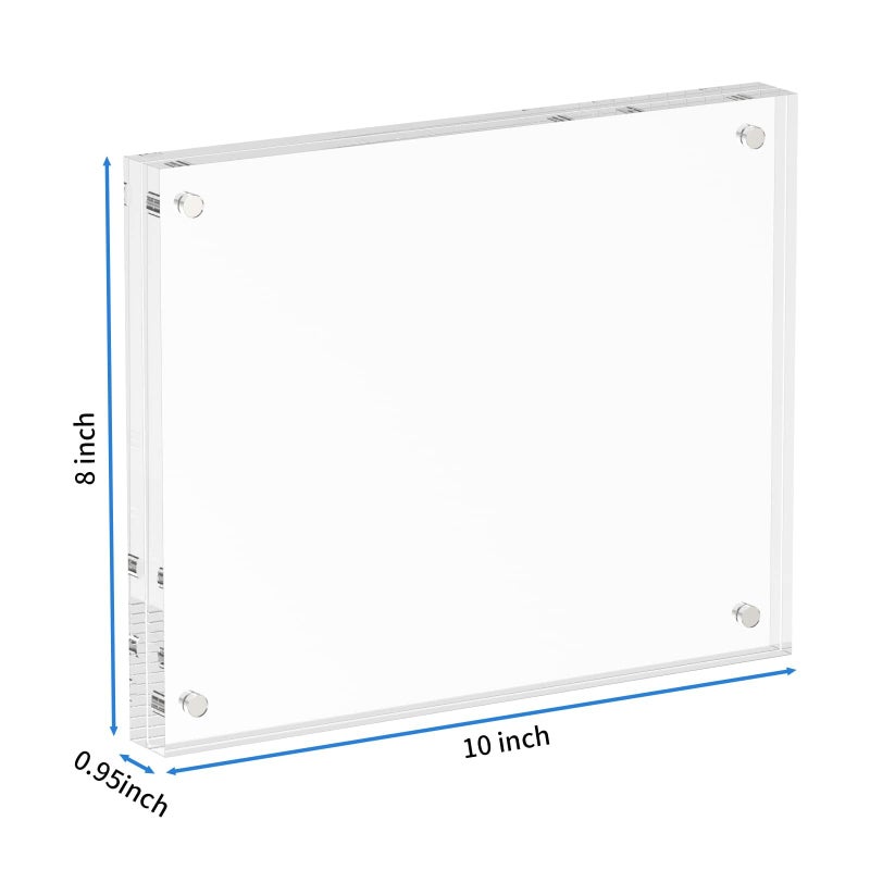 NIUBEE Acrylic Photo Frame 8x10,Clear Picture Frame 20% Thicker Block,Frameless Acrylic Frames Double Sided,Trendy Home Decor & Modern Gift Idea - Image 2