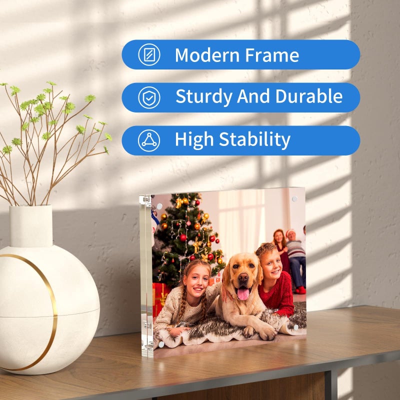 NIUBEE Acrylic Photo Frame 8x10,Clear Picture Frame 20% Thicker Block,Frameless Acrylic Frames Double Sided,Trendy Home Decor & Modern Gift Idea - Image 5