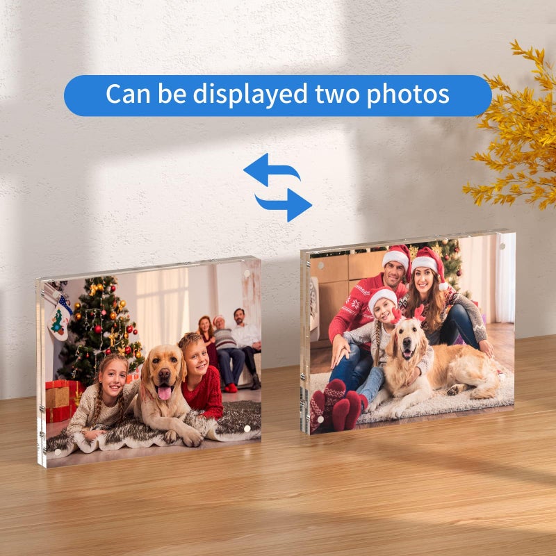 NIUBEE Acrylic Photo Frame 8x10,Clear Picture Frame 20% Thicker Block,Frameless Acrylic Frames Double Sided,Trendy Home Decor & Modern Gift Idea - Image 4