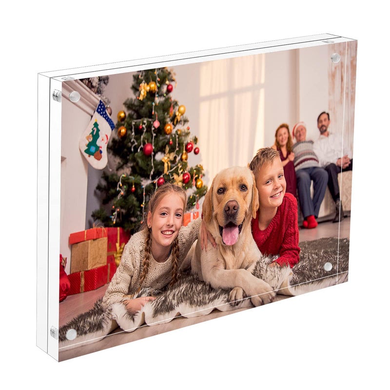 NIUBEE Acrylic Photo Frame 8x10,Clear Picture Frame 20% Thicker Block,Frameless Acrylic Frames Double Sided,Trendy Home Decor & Modern Gift Idea - Image 1