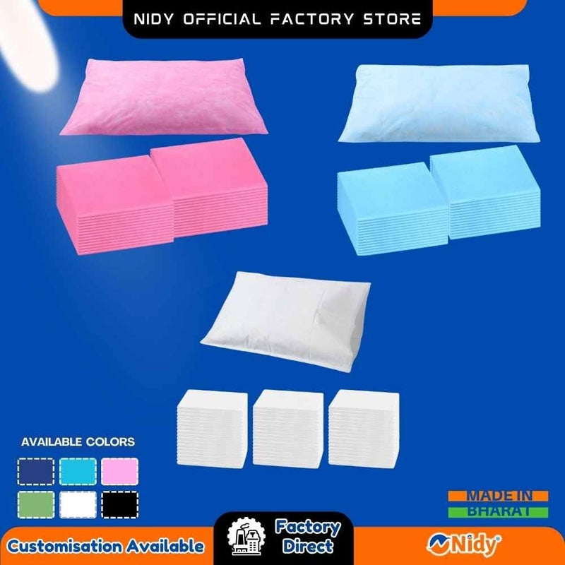 STORE77 Nidy 20Pcs Disposable Pillow Case NonWoven Pillow Covers for Medical Travel Hotel Bedroom Home Bedding Portable Supplies SingleUse Pillowcases with Flap Design White Color Size 40x60CM - Image 4