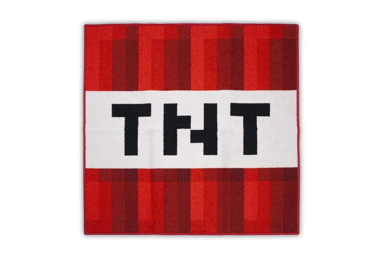 MINECRAFT Area Rug TNT Block Decorations Merch Video Game Decorations TNT Decorations  39Inch Square Area Rug