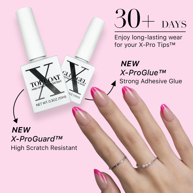 SXC Cosmetics X-Pro Tips French Tip Press On Nails - Bright Pastel Glow in the Dark Series (GLOW114KIT-S Almond) - Image 5