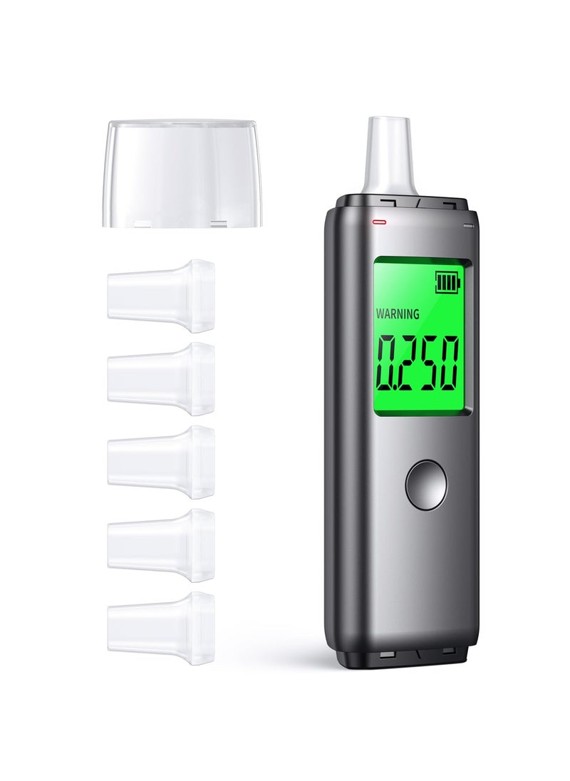 SYOSI Portable Breathalyzer, High Accuracy Alcohol Tester with Digital LCD Display, USB Rechargeable Noncontact Sensor for Family, Personal, Driver, Professional use  - Image 1