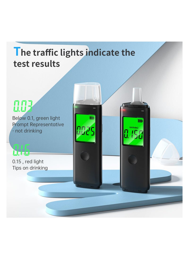 SYOSI Portable Breathalyzer, High Accuracy Alcohol Tester with Digital LCD Display, USB Rechargeable Noncontact Sensor for Family, Personal, Driver, Professional use  - Image 3