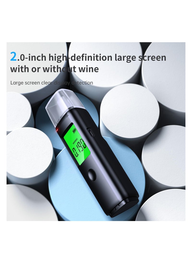 SYOSI Portable Breathalyzer, High Accuracy Alcohol Tester with Digital LCD Display, USB Rechargeable Noncontact Sensor for Family, Personal, Driver, Professional use  - Image 5