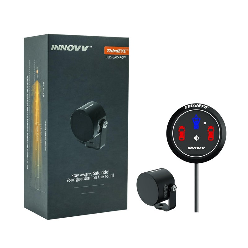 INNOVV INNOVV ThirdEYE Motorcycle Blind Spot System with Voice and Turn Signal Warning, Waterproof Motorcycle Assistance System, Detects Side and Rear Hazards for Motorcycle/Bicycle/E-Bike (Watch Version)  - Image 1