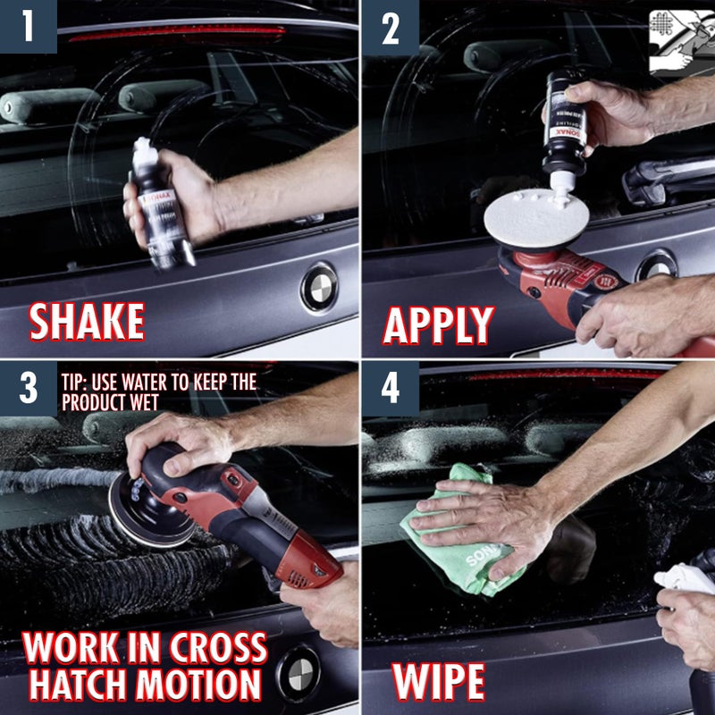 SONAX PROFILINE GlassPolish (250 ml) - removes slight scratches, blinding and etching from car windows made from glass. Silicone free | Item No. 02731410 - Image 3