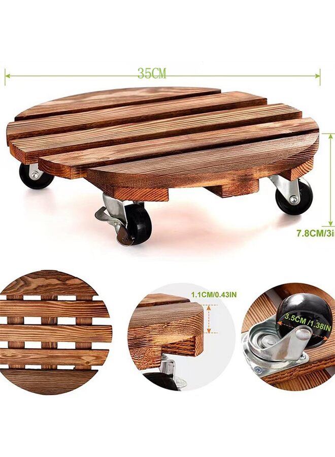 LAMAY 2 PCS Wood Plant Caddy with Wheels 360 Degree Swivel Casters Durable Rolling Stand for Potted Plants and Heavy Items Transportation - Image 3