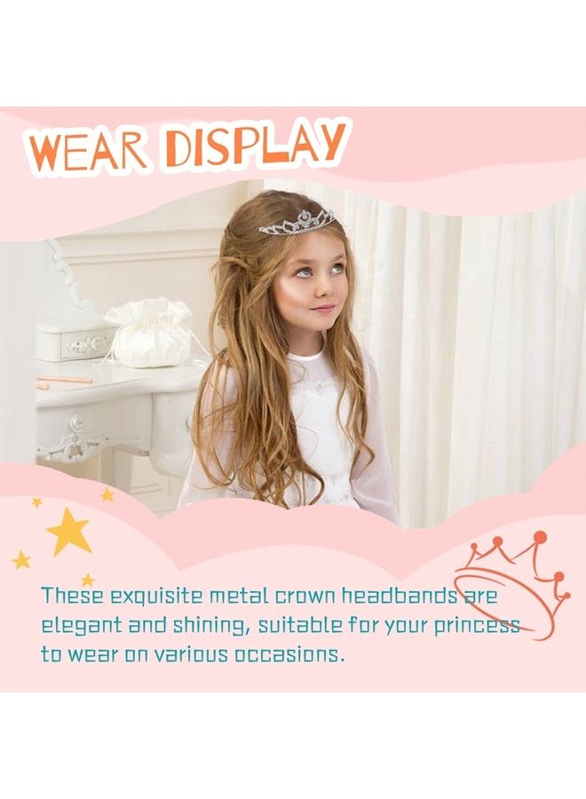 Cinaci 5 Pack Sparkly Glitter Rhinestone Silver Metal Headbands Wedding Hair Crowns Tiaras Clasps Accessories for Kids Girls Women Brides (5 Pack S2) - Image 2