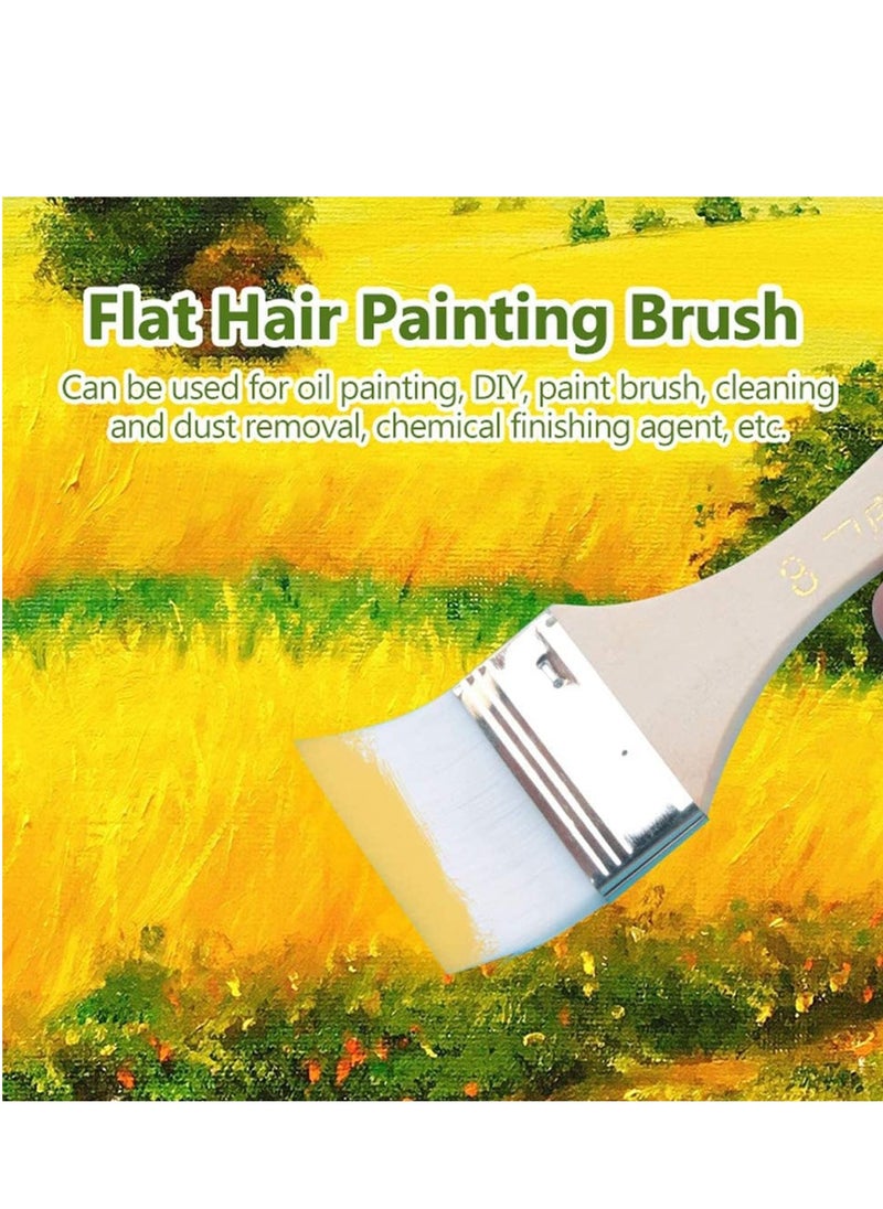SYOSI Oil Painting Brush 12pcs Set Flat Nylon Hair Wooden Penholder Barbecue Paint Art Supplies Watercolor Varnish Supply Tools  - Image 3