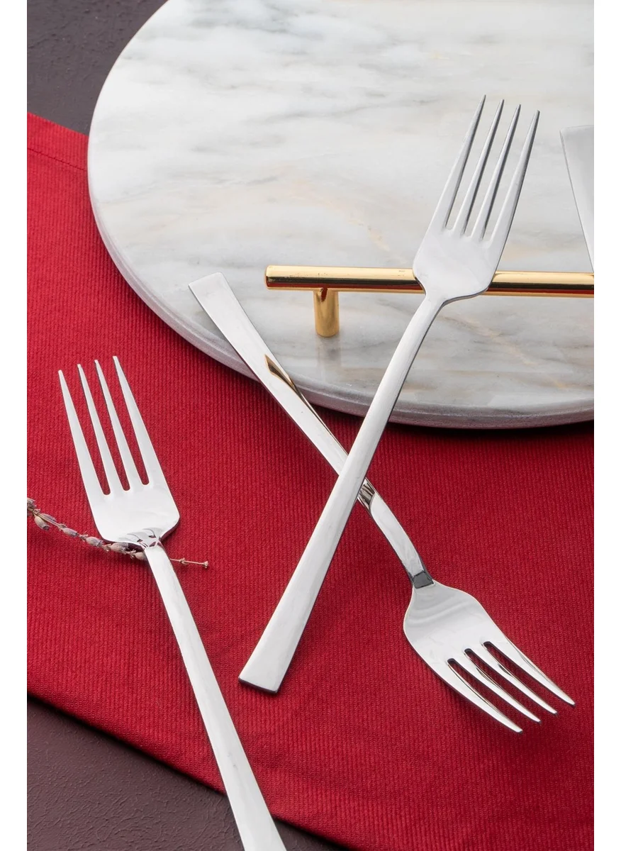 Acar Karat Moon 6-Piece Steel Dinner Fork Set