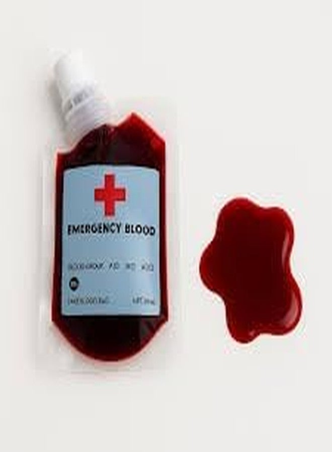 SpiderJuice 2pc Halloween Effects Fake Blood Bags Water-Based Makeup for Costume Party Props Make up Blood Realistic Blood Body Paint Washable Blood Makeup Kit For Zombie Vampire Clown Monster Clothes - Image 1