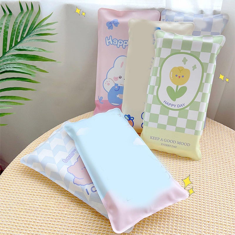 Reusable Cooling Pad Mat For Bed Pillow Hot Flashes Relief Blue Plaid Tulips - Image 5