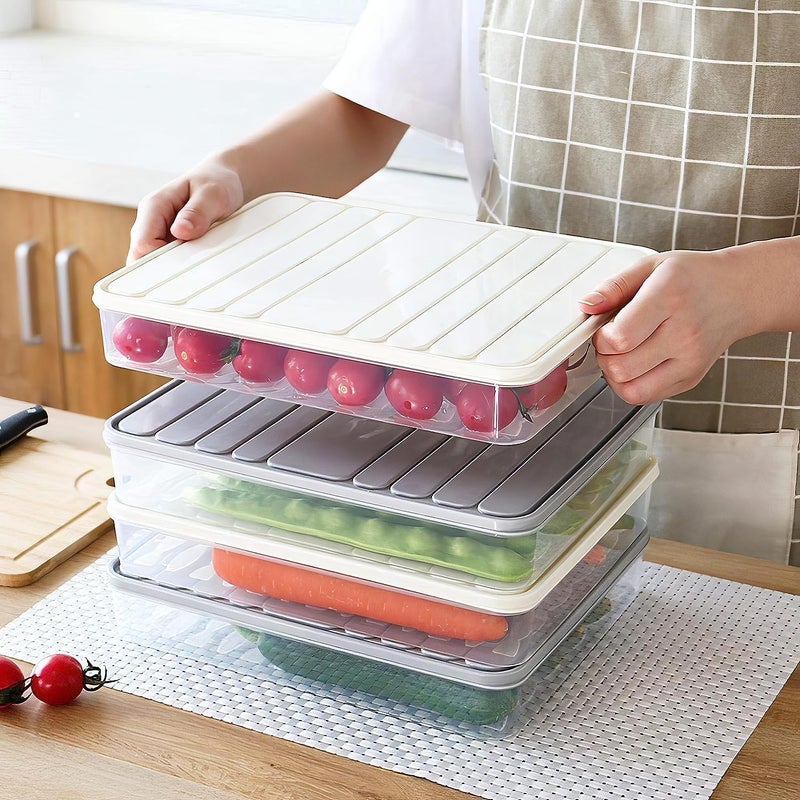 VEWIKZY Fridge Storage Containers with Lid Fridge Storage Boxes Keeps Dry Fruits Vegetables Meat Fish Fresh Longer Fridge Organizer Pack of 3 1 pcs 2500 ML 2 pcs 1200 ML - Image 5