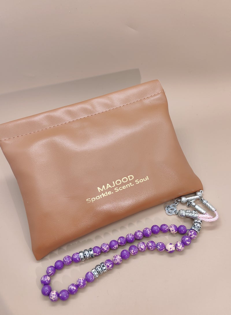 General 33Natural Purple Turquoise Prayer Beads/Tasbih/8mm  - Image 2