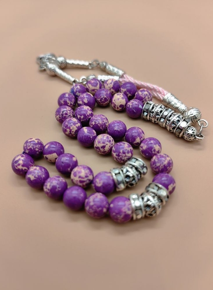 General 33Natural Purple Turquoise Prayer Beads/Tasbih/8mm  - Image 3