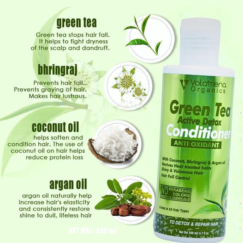 VOLAMENA WITH DEVICE Green Tea & Bhringraj Hair Conditioner 200 ml - Image 2