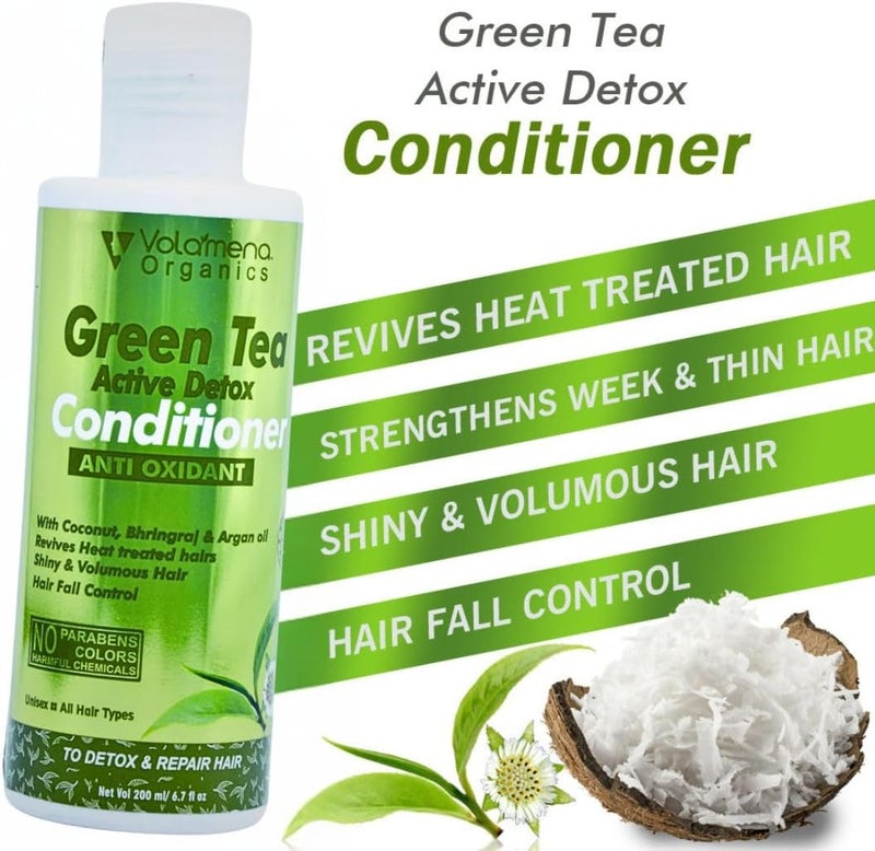 VOLAMENA WITH DEVICE Green Tea & Bhringraj Hair Conditioner 200 ml - Image 1