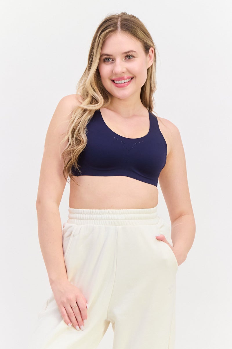 Brooks حمالة صدر رياضية للنساء، مناسبة للتدريب، لون كحلي - Image 1