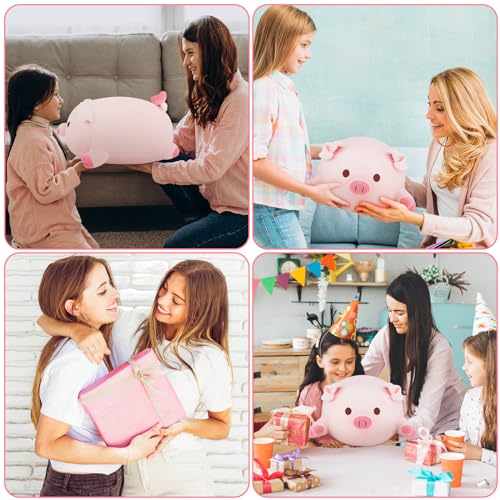 Achwishap 5PCS Pig Family,Pig Stuffed Animal Mommy with 4 Pig Babies Plush,Cute Pig Plush Pillow Cushion Doll,Kawaii Pig Plush Toy Hugging Pillow for Kids Adult(16” Pig Family) - Image 4