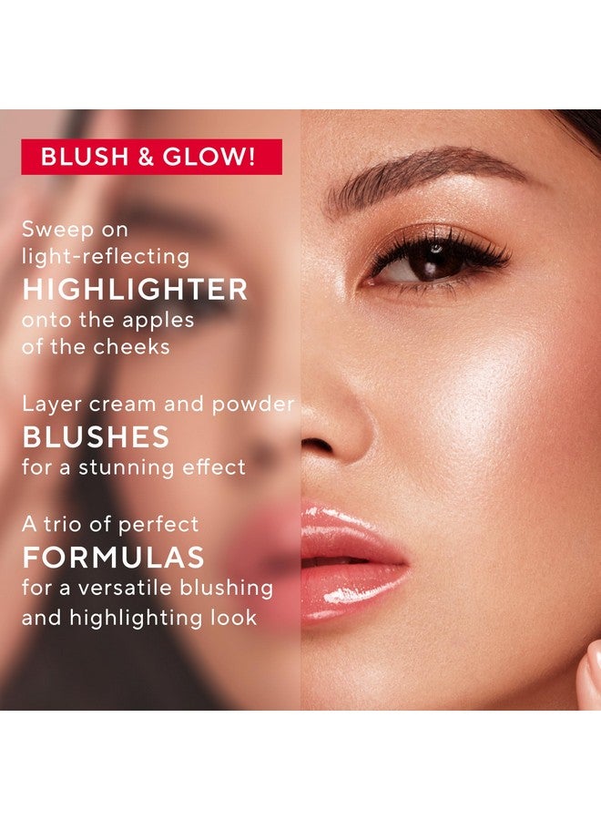 Mirabella Spellbound Pro Face Trio Powder And Cream Blush Palette With Powder Highlighter, Lightweight & Buildable Color Blush For Cheeks Creates A Flawless, Radiant Look For All-Over Multi-Use - Image 3