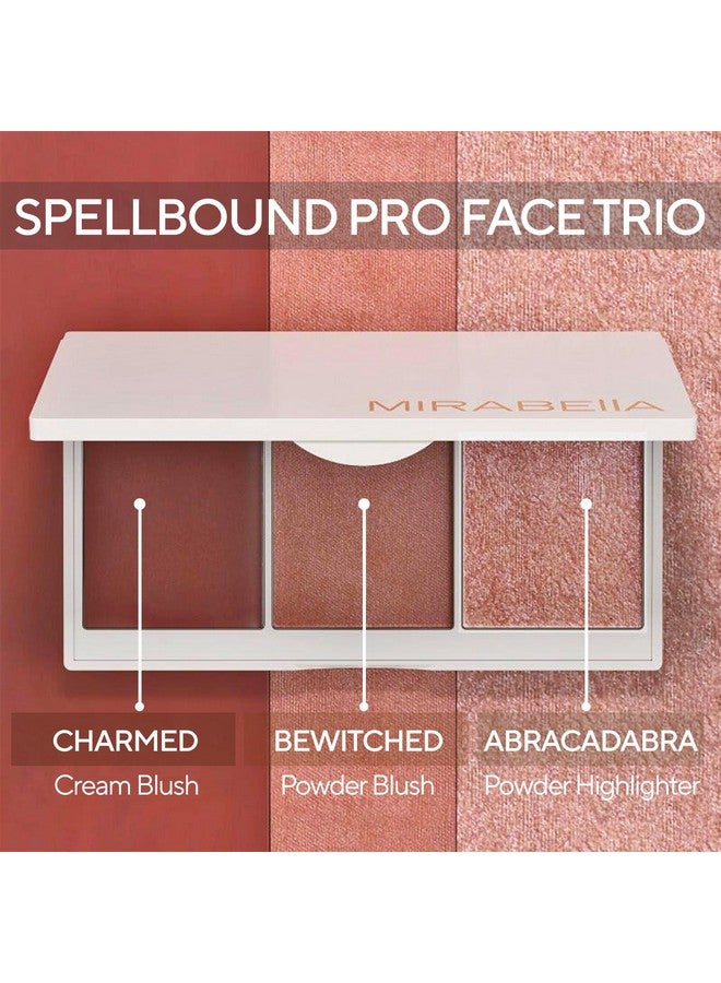 Mirabella Spellbound Pro Face Trio Powder And Cream Blush Palette With Powder Highlighter, Lightweight & Buildable Color Blush For Cheeks Creates A Flawless, Radiant Look For All-Over Multi-Use - Image 2