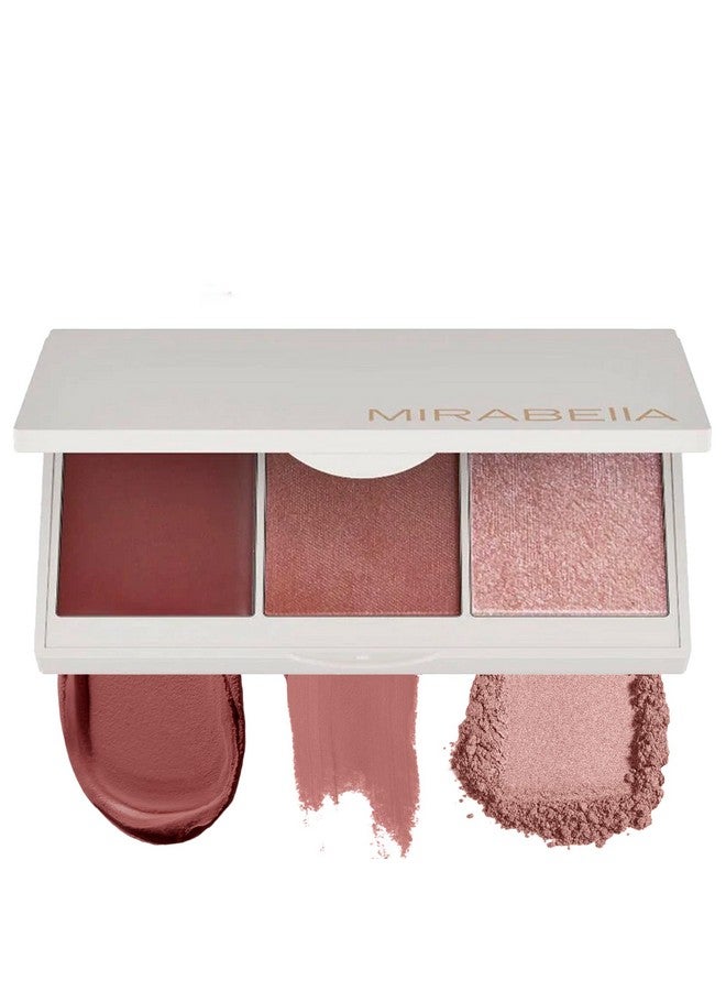 Mirabella Spellbound Pro Face Trio Powder And Cream Blush Palette With Powder Highlighter, Lightweight & Buildable Color Blush For Cheeks Creates A Flawless, Radiant Look For All-Over Multi-Use - Image 1