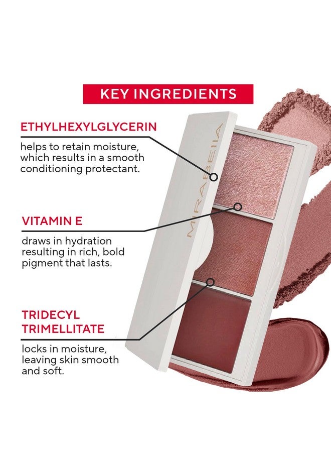 Mirabella Spellbound Pro Face Trio Powder And Cream Blush Palette With Powder Highlighter, Lightweight & Buildable Color Blush For Cheeks Creates A Flawless, Radiant Look For All-Over Multi-Use - Image 4