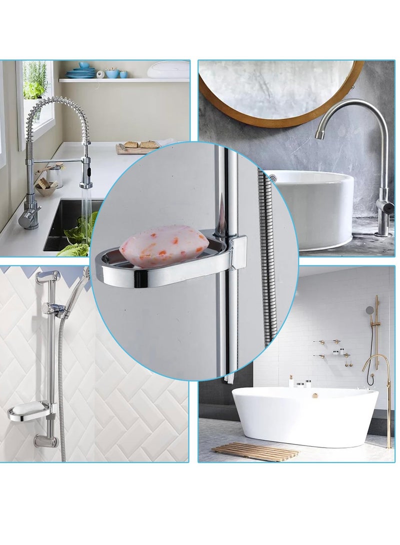 حامل صابون 2 قطعة مع تصريف، سهل التنظيف وقابل للإزالة، مصنوعة من ABS المتين لتوفير الصابون للاستحمام والمطبخ - Image 2