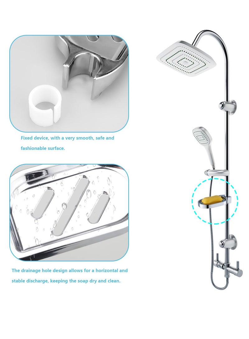 حامل صابون 2 قطعة مع تصريف، سهل التنظيف وقابل للإزالة، مصنوعة من ABS المتين لتوفير الصابون للاستحمام والمطبخ - Image 4