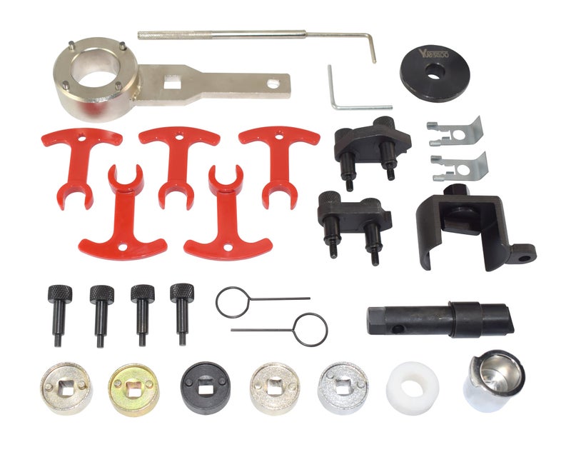 Yuesstloo مجموعة أدوات توقيت المحرك Yuesstloo Camshaft Crankshaft، 28 قطعة متوافقة مع أودي VW VAG 2006-2018 EA888 1.8 2.0 TSI TFSI T40191 T10352 T10368 T40011 T40196 T40267، مع حقيبة حمل وقفازات - Image 2