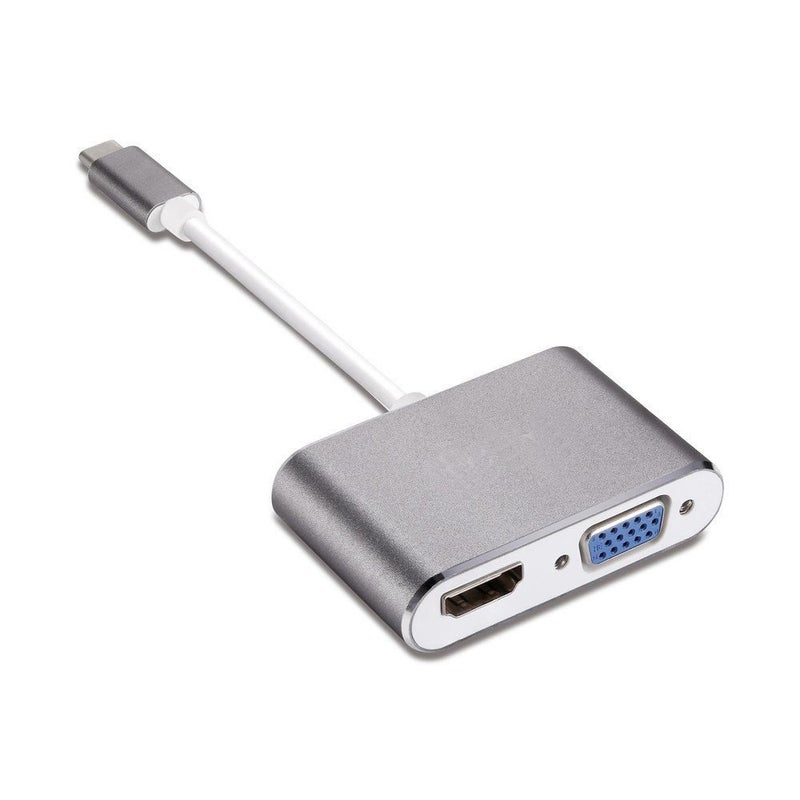 Microware 2 in 1 USB 3.1 Type C to VGA HDMI 4K UHD Converter Adaptor Dual Screen Display with Aluminium Case for 2017/2016 Mac-Book/ChromeBook Pixel - Image 5