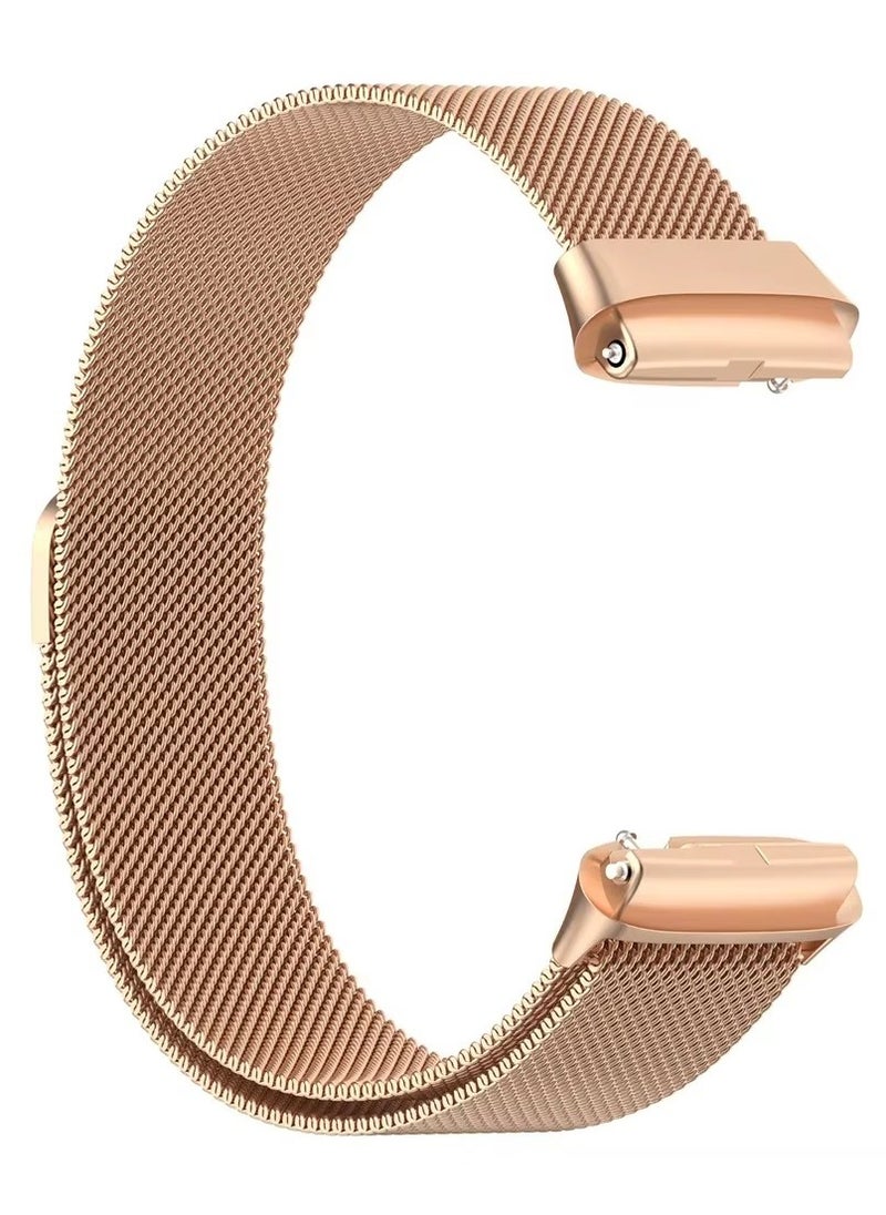 Generic Replacement Band for Xiaomi Redmi Watch 3 Lite Band Magnetic Stainless Steel Strap Loop Watch Band Sports Straps (rose Gold)  - Image 2
