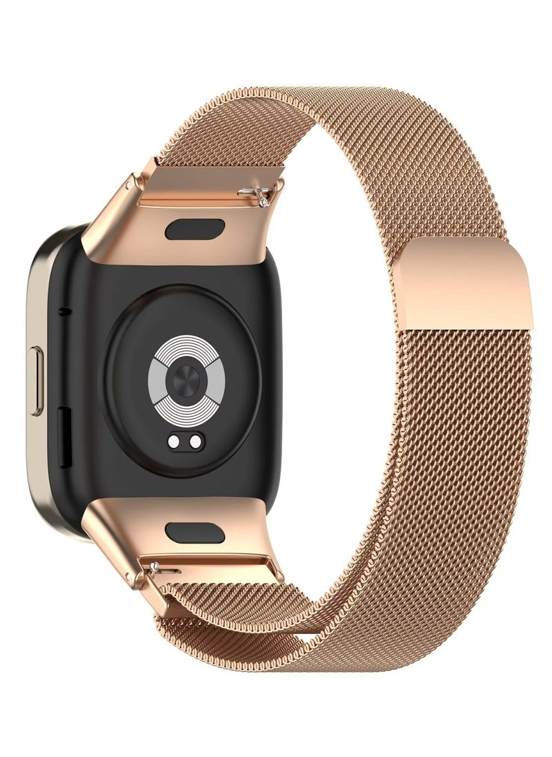 Generic Replacement Band for Xiaomi Redmi Watch 3 Lite Band Magnetic Stainless Steel Strap Loop Watch Band Sports Straps (rose Gold)  - Image 3
