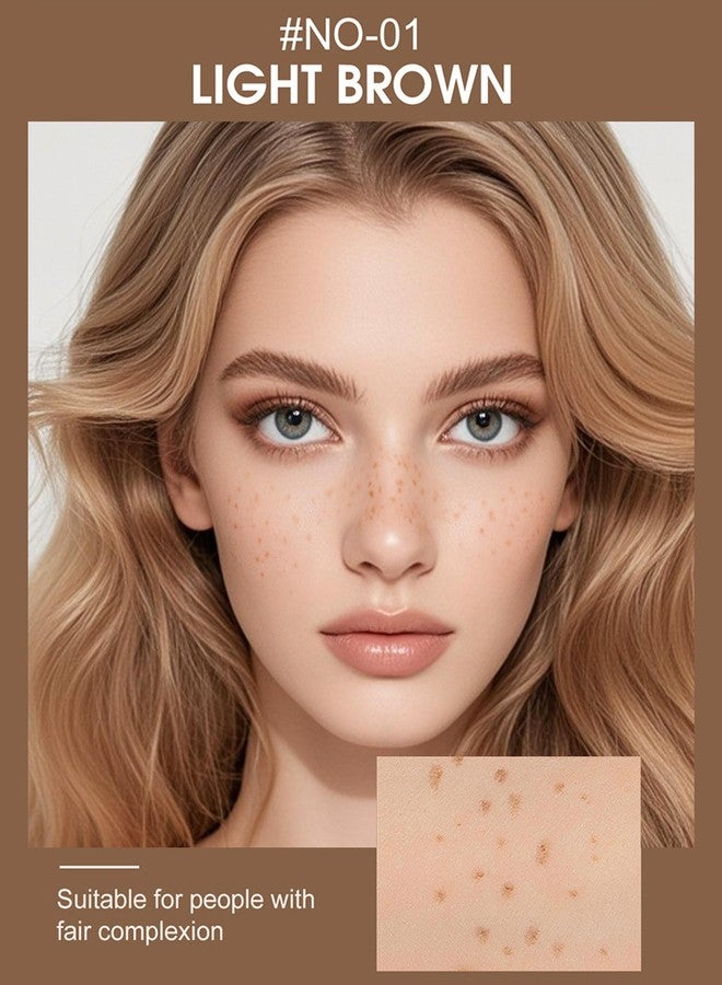 Erinde 2PCS Freckle Pen, Faux Freckle Stamp Waterproof, Fake Face Freckles Stain Makeup, Long Lasting Quick Dry Freckle Maker, Natural Lifelike Soft Dot Freck Pen, B01 Light Brown - Image 2