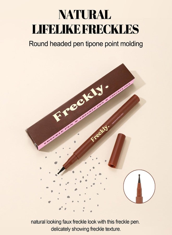 Erinde 2PCS Freckle Pen, Faux Freckle Stamp Waterproof, Fake Face Freckles Stain Makeup, Long Lasting Quick Dry Freckle Maker, Natural Lifelike Soft Dot Freck Pen, B01 Light Brown - Image 4