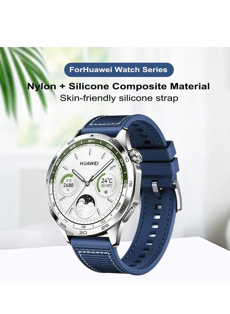 Compatible with Huawei Watch GT4 Replacement Wrist Band 22mm Replacement Nylon Braided Silicone Composite Watch Strap Compatible with Huawei Watch GT4/ GT3/ GT3 Pro 46mm  - Image 3