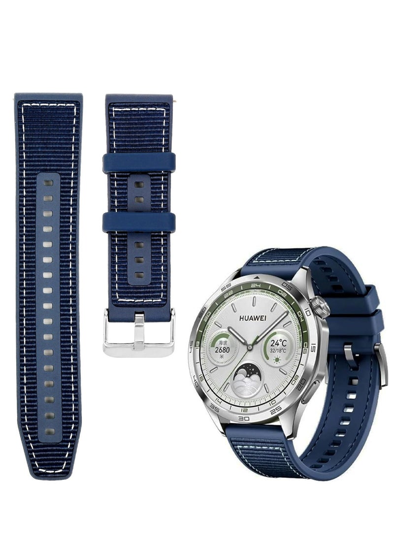 Compatible with Huawei Watch GT4 Replacement Wrist Band 22mm Replacement Nylon Braided Silicone Composite Watch Strap Compatible with Huawei Watch GT4/ GT3/ GT3 Pro 46mm  - Image 1