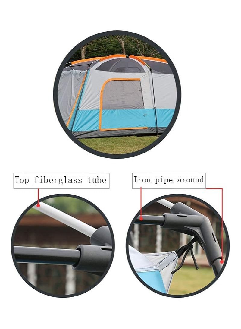 توبيز خيمة تخييم توبي مع 2 كابينة نوم داكنة جدًا تتسع لـ 5-12 شخصًا في الهواء الطلق خيمة عائلية مزدوجة الطبقة مقاومة للماء وخيمة شاطئ مقاومة للرياح خيمة قبة مأوى للشمس لحديقة المهرجانات - Image 5