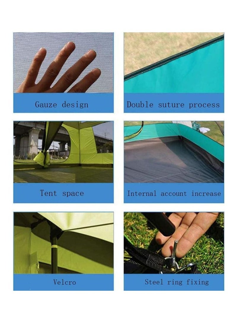 توبيز خيمة تخييم توبي مع 2 كابينة نوم داكنة جدًا تتسع لـ 5-12 شخصًا في الهواء الطلق خيمة عائلية مزدوجة الطبقة مقاومة للماء وخيمة شاطئ مقاومة للرياح خيمة قبة مأوى للشمس لحديقة المهرجانات - Image 4