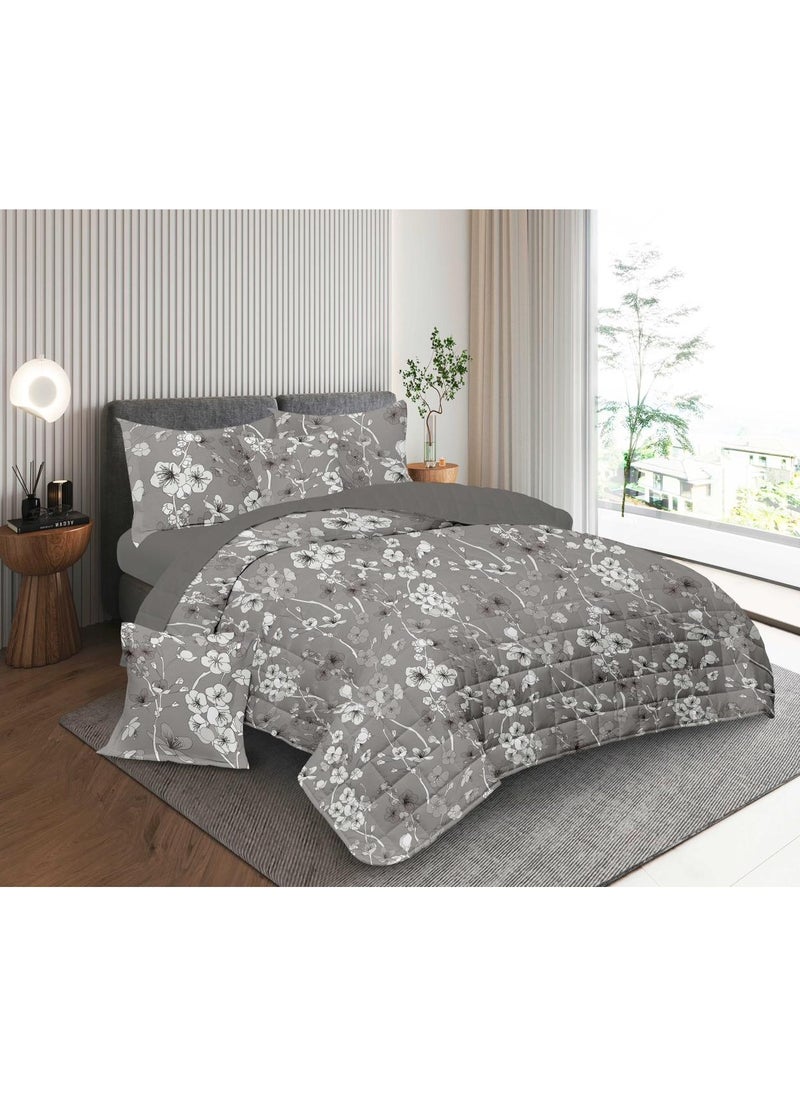 Red Rose A practical summer double bed sheet with a printed design to suit your room's decor, made of microfiber, measuring 230*250cm.  - Image 1
