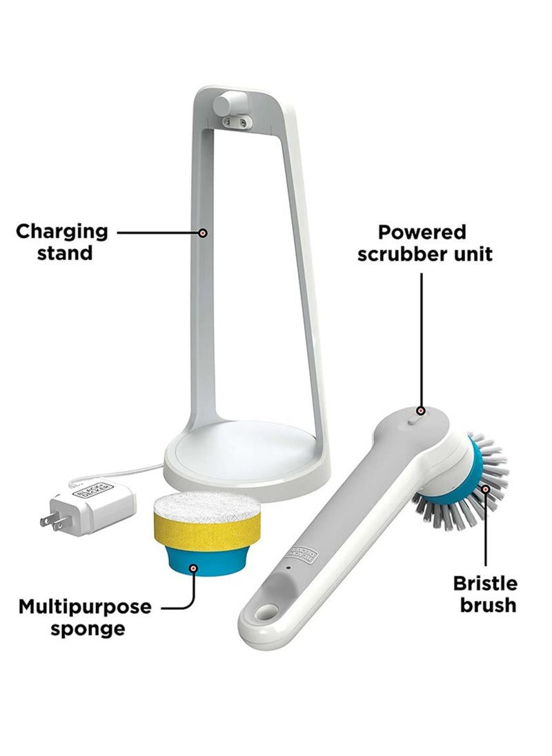 BLACK+DECKER - Black & Decker Grimebuster Pro Power Scrubber Brush, Rechargeable (BHPC110), White - Image 1