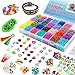 INSCRAFT Rubber Band Refill Kit Over 11000 Rubber Bands 28 Colors with Container 600 Clips 200 Beads 52 ABC Beads Premium Bracelet Making Refill Kit for Girls Kids Gift DIY Craft - Image 3