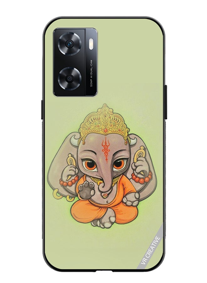 VR CREATIVE Protective Case Cover For Oppo A57/A77s Ganpati Bappa Design Multicolour - Image 1
