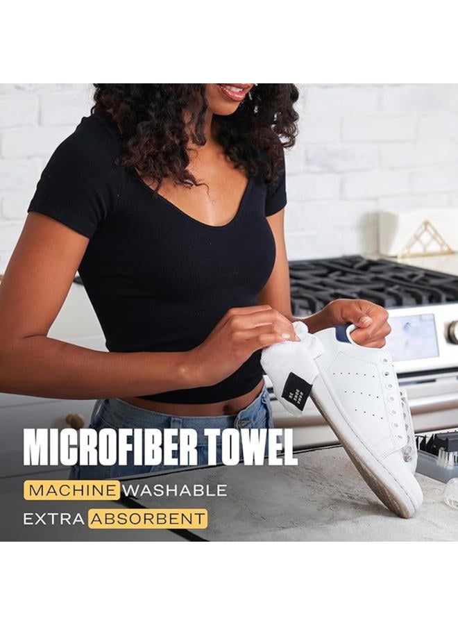 RESHOEVN8R Starter Shoe Cleaning Kit – Sneaker Cleaner with 2oz Shoe Cleaning Solution, Medium Bristle Brush & Microfiber Towel – Safe for Canvas, Mesh, Leather, Nubuck, Knit, Plastic & Rubber Shoes - Image 4