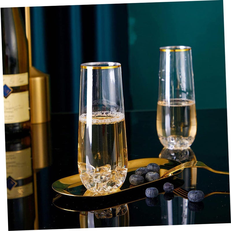 4 Pcs Transparent Plastic Disposable Cups Shatterproof Beverage Glasses For Weddings Banquets And Party Gatherings - Image 4