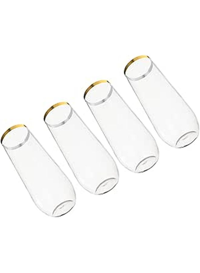 4 Pcs Transparent Plastic Disposable Cups Shatterproof Beverage Glasses For Weddings Banquets And Party Gatherings - Image 1