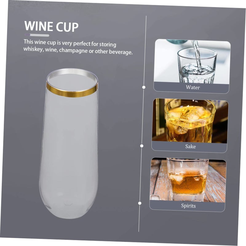 4 Pcs Transparent Plastic Disposable Cups Shatterproof Beverage Glasses For Weddings Banquets And Party Gatherings - Image 3